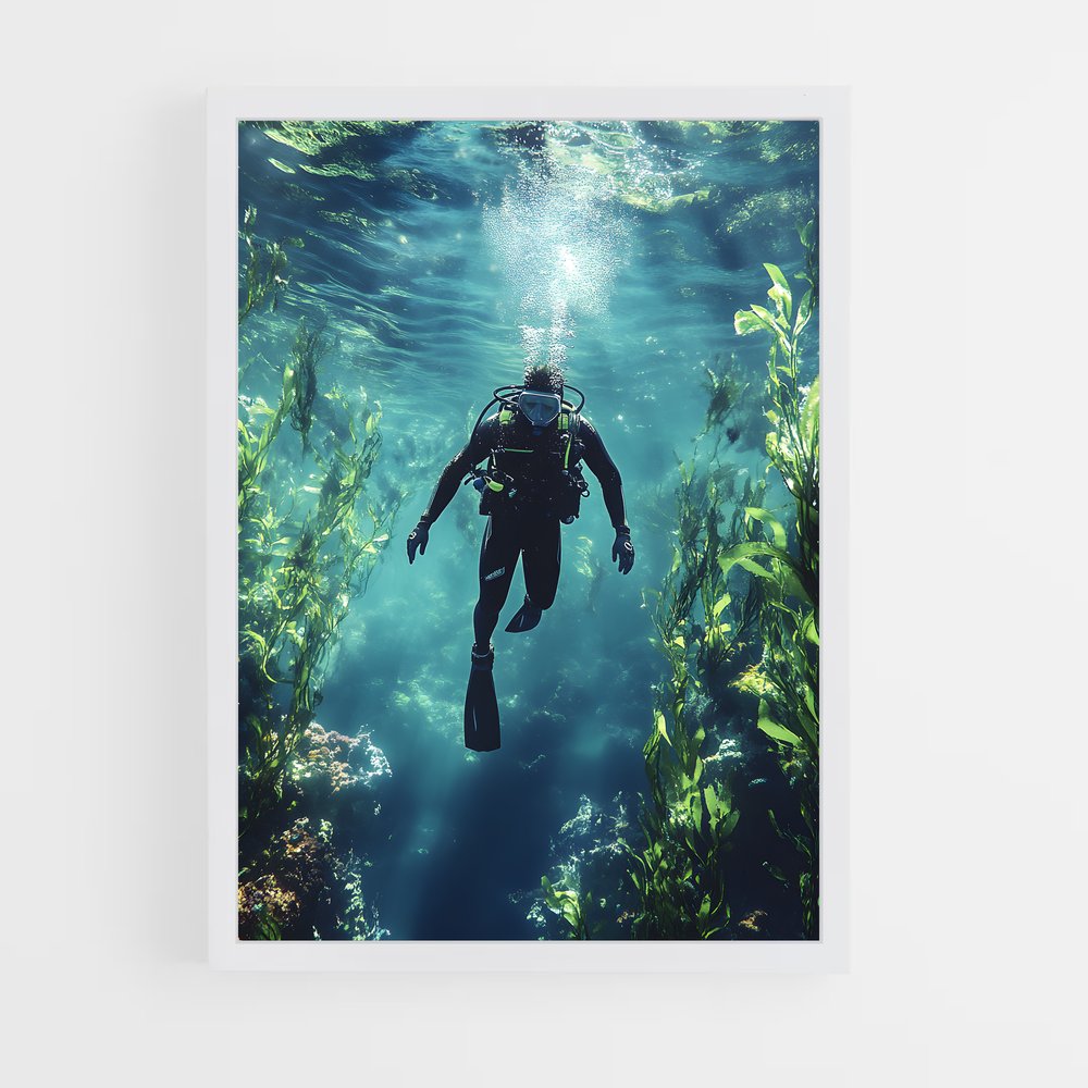 Poster Profondeurs Mystérieuses – affiche Plongeon depuis une plateforme (vue 3)